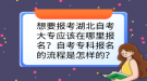 想要報(bào)考湖北自考大專應(yīng)該在哪里報(bào)名？自考?？茍?bào)名的流程是怎樣的？