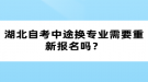 湖北自考中途換專業(yè)需要重新報名嗎？