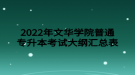 2022年文華學(xué)院普通專升本考試大綱匯總表