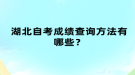 湖北自考成績查詢方法有幾種？