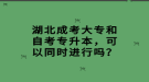 湖北成考大專和自考專升本，可以同時進行嗎？