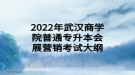 2022年武漢商學(xué)院普通專升本會展?fàn)I銷考試大綱