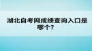 湖北自考網(wǎng)成績查詢?nèi)肟谑悄膫€？