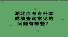 湖北自考專升本成績查詢常見的問題有哪些？