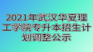 2021年武漢華夏理工學(xué)院專(zhuān)升本招生計(jì)劃調(diào)整公示