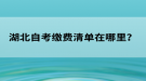 湖北自考繳費清單在哪里？