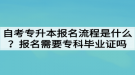 自考專升本報(bào)名流程是什么？報(bào)名需要?？飘厴I(yè)證嗎