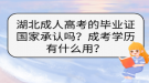 湖北成人高考的畢業(yè)證國家承認(rèn)嗎？成考學(xué)歷有什么用？