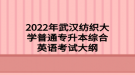 2022年武漢紡織大學普通專升本綜合英語考試大綱