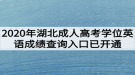 2020年湖北成人高考學(xué)位英語成績(jī)查詢?nèi)肟谝验_通