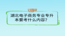 湖北電子商務專業(yè)專升本要考什么內(nèi)容？