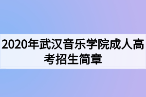 2020年武漢音樂學(xué)院成人高考招生簡(jiǎn)章(2)