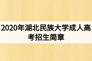 2020年湖北民族大學成人高考招生簡章