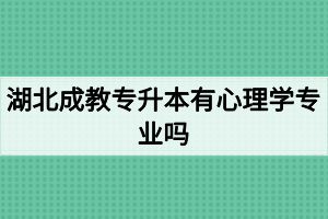 湖北成教專升本有心理學(xué)專業(yè)嗎？