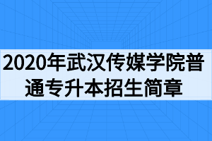 2020年武漢傳媒學院普通專升本招生簡章