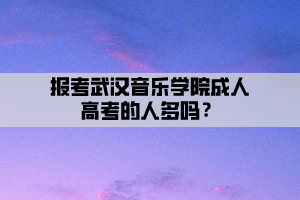 報考武漢音樂學院成人高考的人多嗎？