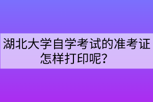 湖北大學(xué)自學(xué)考試的準(zhǔn)考證怎樣打印呢？