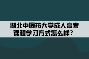 湖北中醫(yī)藥大學(xué)成人高考課程學(xué)習(xí)方式怎么樣？