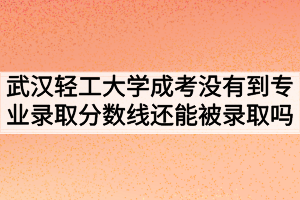 武漢輕工大學成人高考沒有到專業(yè)錄取分數(shù)線還能被錄取嗎？