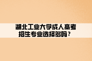 湖北工業(yè)大學(xué)成人高考招生專業(yè)選擇多嗎？