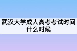 武漢大學成人高考考試時間什么時候