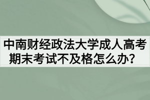 中南財經(jīng)政法大學成人高考期末考試不及格怎么辦？