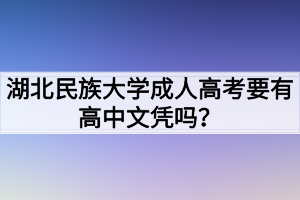 湖北民族大學成人高考要有高中文憑嗎？