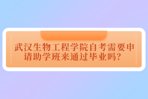 武漢生物工程學(xué)院自考需要申請助學(xué)班來通過畢業(yè)嗎？