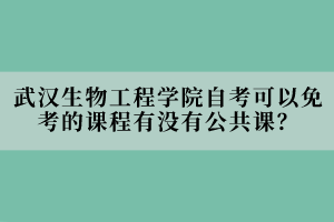 武漢生物工程學院自考可以免考的課程有沒有公共課？