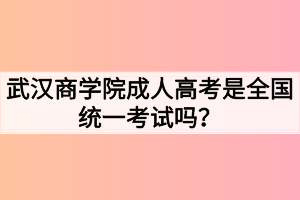 武漢商學(xué)院成人高考是全國統(tǒng)一考試嗎？