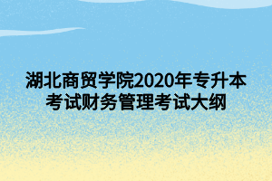 湖北商貿(mào)學(xué)院2020年專升本考試財(cái)務(wù)管理考試大綱