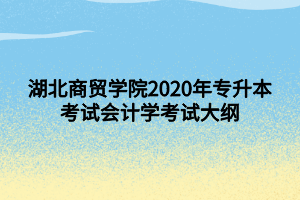 湖北商貿(mào)學(xué)院2020年專升本考試會(huì)計(jì)學(xué)考試大綱