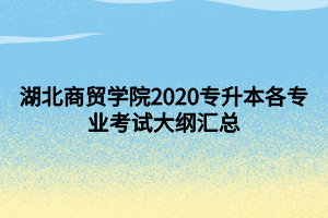 湖北商貿(mào)學院2020專升本各專業(yè)考試大綱匯總