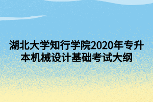 湖北大學(xué)知行學(xué)院2020年專升本機(jī)械設(shè)計(jì)基礎(chǔ)考試大綱