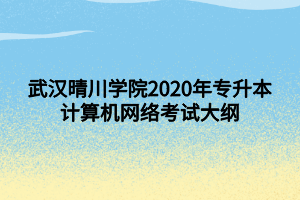 武漢晴川學(xué)院2020年專升本計(jì)算機(jī)網(wǎng)絡(luò)考試大綱