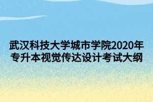 武漢科技大學(xué)城市學(xué)院2020年專升本視覺傳達(dá)設(shè)計(jì)考試大綱