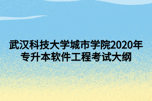 武漢科技大學城市學院2020年專升本軟件工程考試大綱