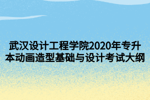 武漢設(shè)計(jì)工程學(xué)院2020年專升本動畫造型基礎(chǔ)與設(shè)計(jì)考試大綱