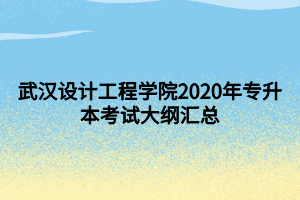 武漢設(shè)計(jì)工程學(xué)院2020年專(zhuān)升本考試大綱匯總