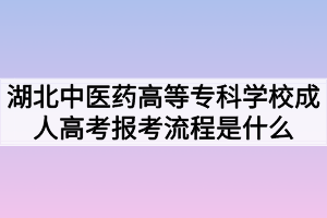 湖北中醫(yī)藥高等?？茖W(xué)校成人高考報(bào)考流程是什么