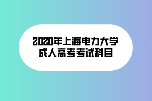 2020年上海電力大學成人高考考試科目