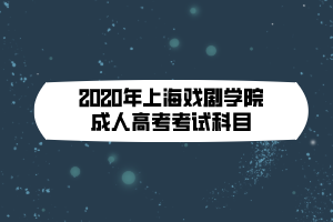 2020年上海戲劇學(xué)院成人高考考試科目