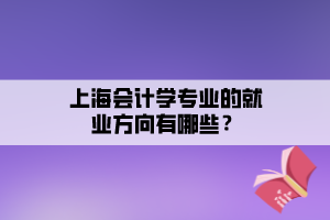 上海會計學(xué)專業(yè)的就業(yè)方向有哪些？