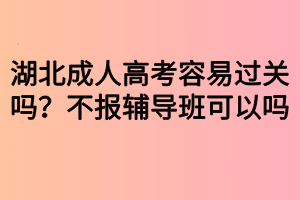 湖北成人高考容易過(guò)關(guān)嗎？不報(bào)輔導(dǎo)班可以嗎