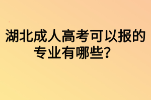 湖北成人高考可以報(bào)的專業(yè)有哪些？