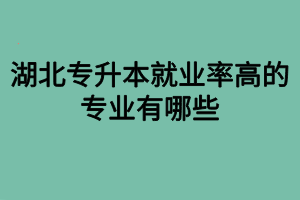 湖北專升本就業(yè)率高的專業(yè)有哪些？