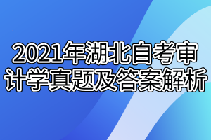 2021年湖北自考審計學(xué)真題及答案解析