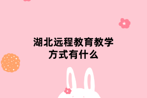 湖北遠程教育教學(xué)方式有什么