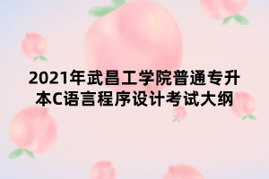 2021年武昌工學(xué)院普通專(zhuān)升本C語(yǔ)言程序設(shè)計(jì)考試大綱