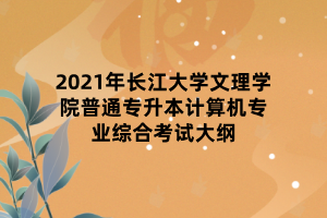 2021年長(zhǎng)江大學(xué)文理學(xué)院普通專升本計(jì)算機(jī)專業(yè)綜合考試大綱